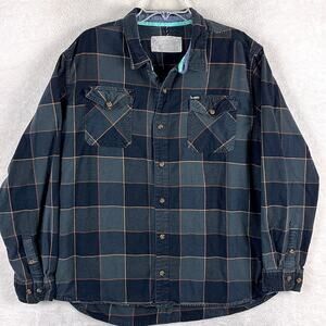 Jetty Shirt Mens XXL Navy Plaid Flannel Preppy Outdoors Skate Grunge Hiking Y2K
